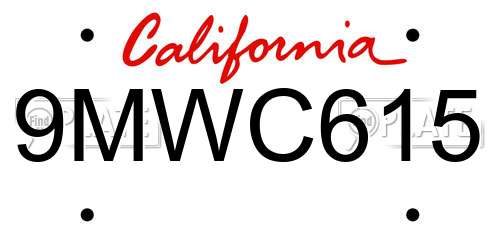 9MWC615 California License Plate