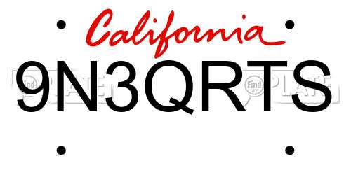 9N3QRTS California License Plate