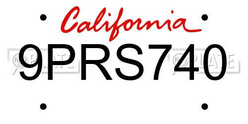 9PRS740 California License Plate