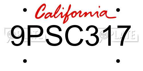 9PSC317 California License Plate