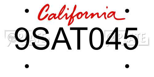 9SAT045 California License Plate