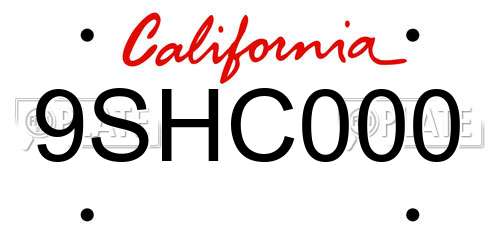 9SHC000 California License Plate