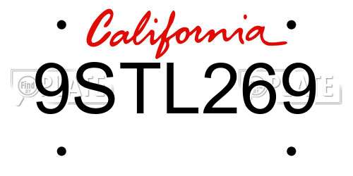 9STL269 California License Plate