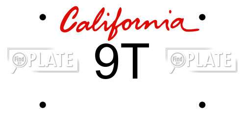 9T California License Plate