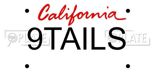 9TAILS California License Plate