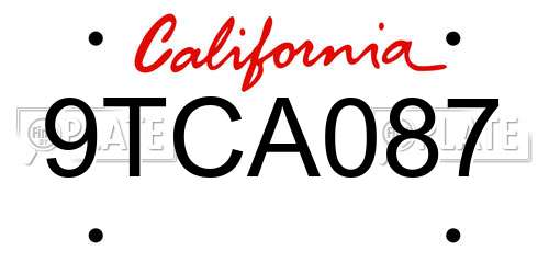 9TCA087 California License Plate