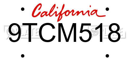 9TCM518 California License Plate