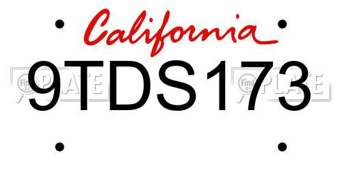9TDS173 California License Plate