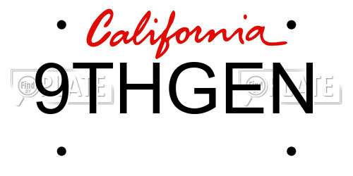 9THGEN California License Plate