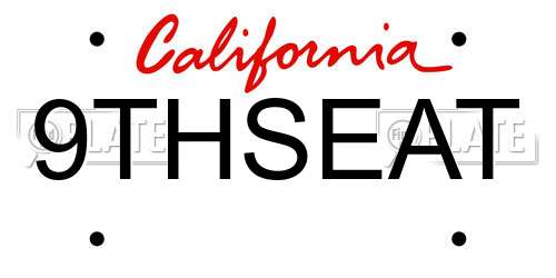 9THSEAT California License Plate
