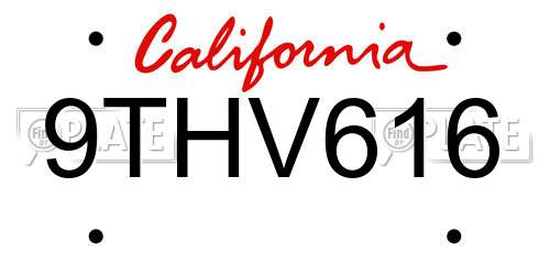 9THV616 California License Plate