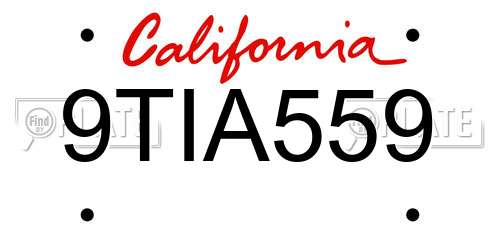 9TIA559 California License Plate