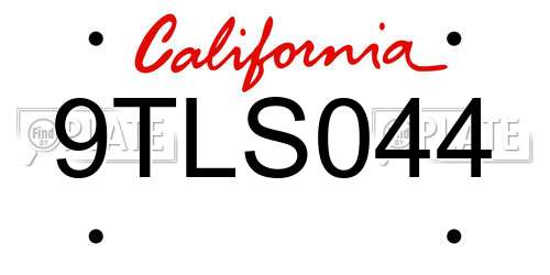 9TLS044 California License Plate