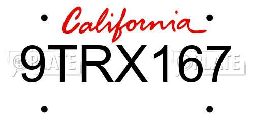 9TRX167 California License Plate