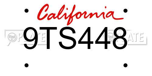 9TS448 California License Plate