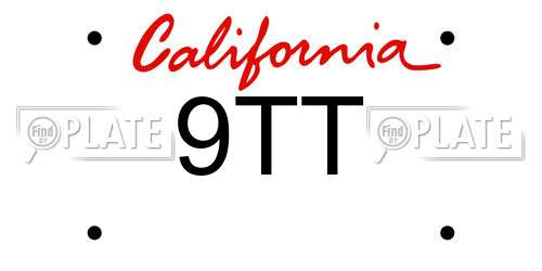 9TT California License Plate