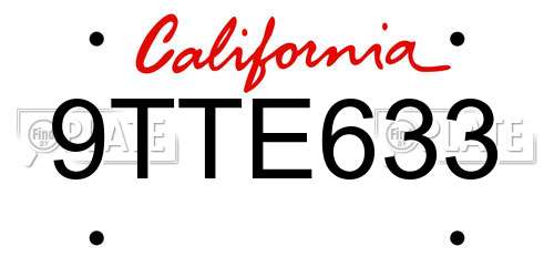 9TTE633 California License Plate