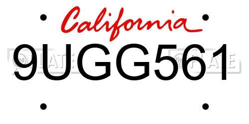 9UGG561 California License Plate