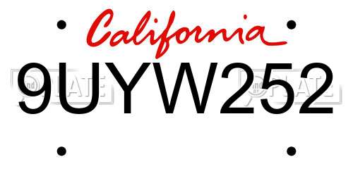 9UYW252 California License Plate