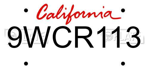 9WCR113 California License Plate