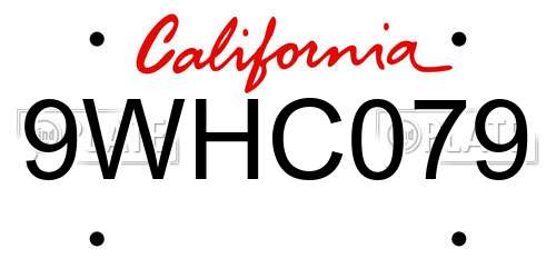 9WHC079 California License Plate