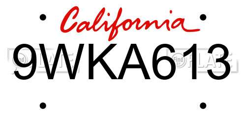 9WKA613 California License Plate