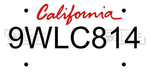 9WLC814 California License Plate