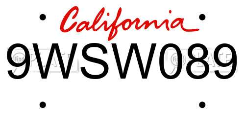 9WSW089 California License Plate