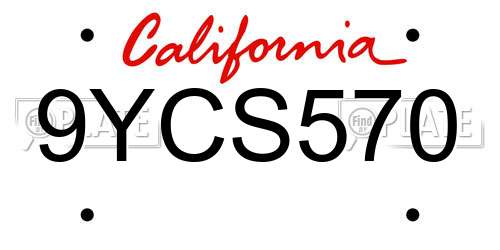 9YCS570 license plate in CA state