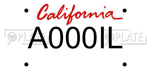 A000IL California License Plate