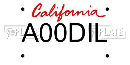A00DIL California License Plate