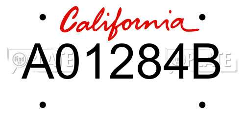 A01284B California License Plate