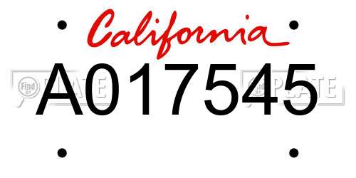 A017545 California License Plate