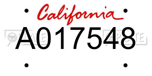 A017548 California License Plate