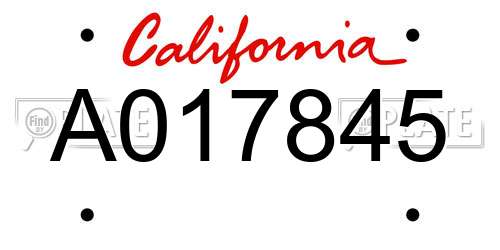 A017845 California License Plate