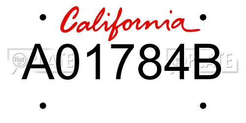 A01784B California License Plate