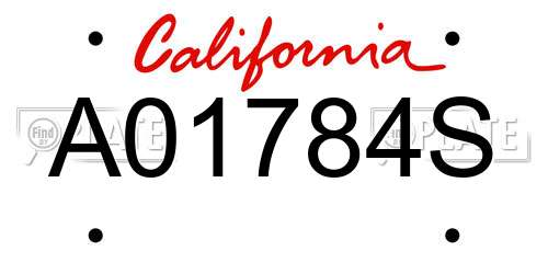 A01784S California License Plate