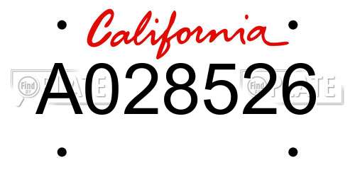 A028526 California License Plate