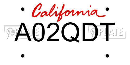 A02QDT California License Plate