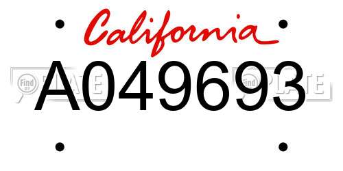A049693 California License Plate