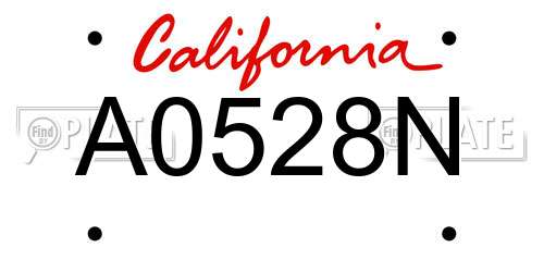 A0528N California License Plate