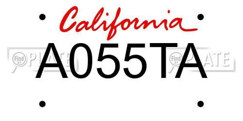 A055TA California License Plate