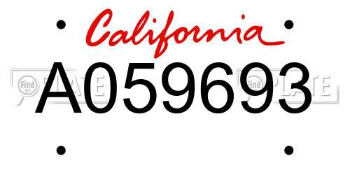 A059693 California License Plate
