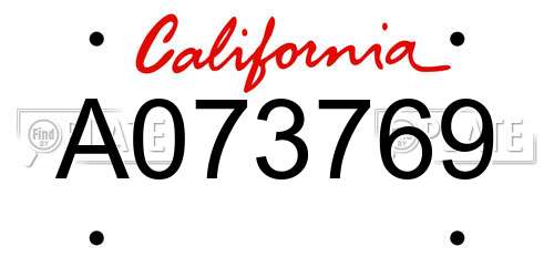 A073769 California License Plate