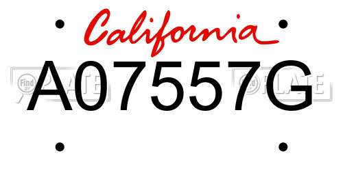 A07557G California License Plate