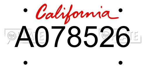 A078526 California License Plate