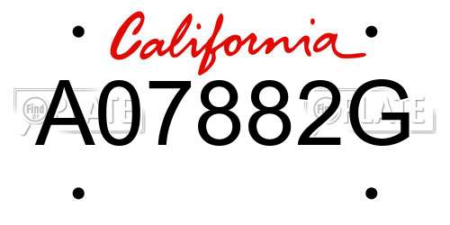 A07882G California License Plate