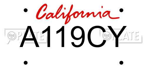 A119CY California License Plate