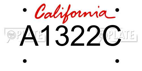 A1322C California License Plate