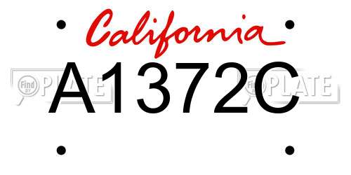 A1372C California License Plate